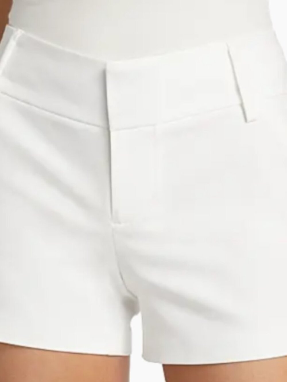 Alice and Olivia Classics White Cady Tailored Shorts size 0 Summer Designer